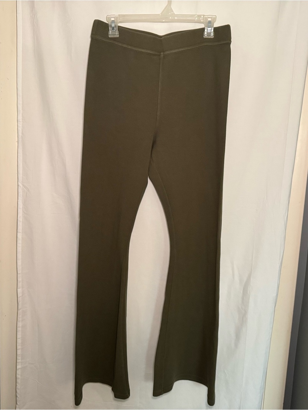 OFFLINE by Aerie Olive Green Ribbed High Rise Flare Pants XL